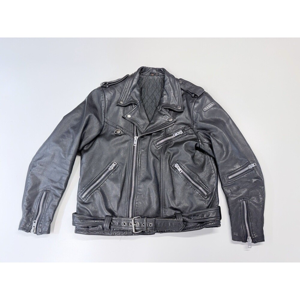 Vintage 80’s Hein Gericke Men’s Black Leather Motorcycle Jacket Size 48